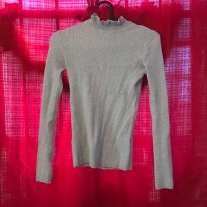 Lavender ruffle collar turtleneck